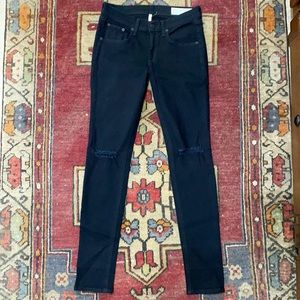 Rag & Bone Distressed Skinny in black size 27